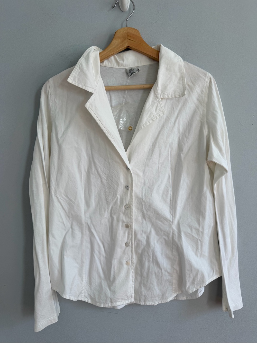 Peruvian Connection 100% Cotton Collared White Button Down Shirt NWOT Size 14